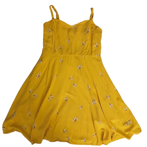 Old Navy Dresses & Skirts - Old Navy Bright Yellow Floral Womens Fit And Flare Cami Dress